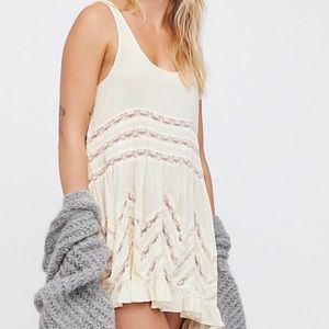 Free People voile and lace trapeze slip dress